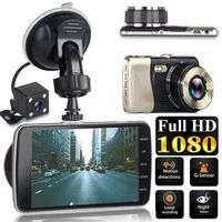 Dual Dash Cam Front and Rear, 1080p HD Car DVR Dashboard Camera Recorder with Night Vision, 4 inch TFT Touch Screen, 170 Super Wide Angle, G Sensor, Parking Monitor, Motion Detection, Loop Recording
