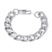 Stainless Steel Bracelets Men Women Jewelry Gifts Stacking Layering Curb Chain Cuban Link Thick Minimalist Chunky Bracelet