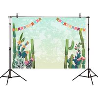 Allenjoy 7X5ft Cactus Party Backdrop Bridal Shower Fiesta Birthday Cactus Desert Party Watercolor Flowers Mexican Theme Birhhday Backdrop