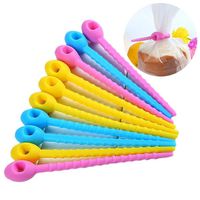 10pcs Reusable Fastening Adjustable Cable Ties, All-Purpose Silicone Cable Management Zip Tie Multi-use Bag Clip Food Grade Bread Tie Reusable Rubber Twist Tie, Bag Ties, Household Ties 4.3inch
