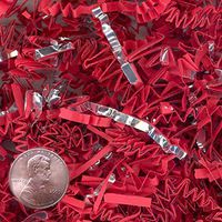 Red and Silver Crinkle Cut Paper Shred by Crinkle Cut