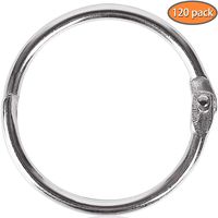 120Pack 1 Inch Binder Rings, Loose Leaf Binder Rings Office Book Rings, Nickel Plated Steel Binder Rings, Key Chain Key Rings, Metal Book Rings for School, Home or Office