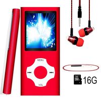 MP3 Player / MP4 Player, Hotechs MP3 Music Player with 16GB Memory SD card Slim Classic Digital LCD 1.82'' Screen MINI USB Port with FM Radio, Voice record