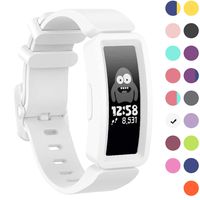 GVFM Compatible with Fitbit Ace 2 Bands for Kids 6+, Soft Silicone Bracelet Accessories Sport Strap Boys Girls Wristbands Compatible for Fitbit Inspire HR & Ace 2 (White)