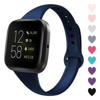 Acrbiutu Bands Compatible with Fitbit Versa/Fitbit Versa 2, Slim Thin Narrow Replacement Silicone Sport Wristband Strap for Fitbit Versa/Versa 2 Women Men