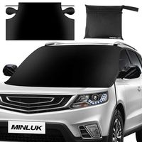 Car Windshield Snow Cover, Oversized Waterproof Car Snow Ice Removal Cover Magnetic Wiper Frost Guard Protector with Elastic Hooks and Side Mirror Covers for Most Cars/SUVs - No Scratches (85" x 61")