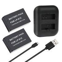 ARyee LP-E12 Battery (2-Pack) and Dual Charger Set Camera Battery Charger Rechargeable for Canon LP-E12 Canon Rebel SL1 EOS-M EOS M2 EOS M10 EOS M50 EOS M100 Mirrorless Digital Camera