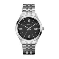 Caravelle Men's Quartz Watch with Stainless-Steel Strap, Silver, 20 (Model: 43B158)