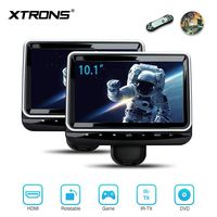 XTRONS Universal 10.1 inch Car Headrest Multimedia CD DVD Player with HDMI USB SD Port Support 8Bit & 32Bit Games Screen Sharing Mounting Bracket Included