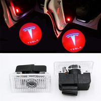 BLDO 2 Pcs Car Door LED Logo Projection Ghost Shadow Light Welcome Lamp for Tesla MOEDL S MOEDL X MOEDL 3 (for Tesla Red)