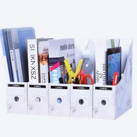 Magazine File Holders Book Organizer Waterproof Sturdy Cardboard Vertical Folder Organizer Office File Storage Magazine Box Book Binder Holder,5 Pack