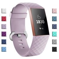 adepoy Compatible with Fitbit Charge 3 Bands for Women Men Large Small, Adjustable Replacement Wristbands for Fitbit Charge 3 and Fitbit Charge 3 SE, Lavender, Small