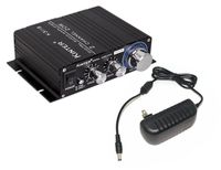 Kinter K3118 Texas Instruments TI Digital Hi-Fi Audio Mini Class D Home Auto DIY Arcade Stereo Amplifier with 12V 3A Power Supply Black