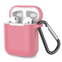 Airpods Case, Coffea AirPods Accessories Shockproof Case Cover Portable & Protective Silicone Skin Cover Case for Airpods 2 & 1 (Front LED Not Visible) - Dusty Rose