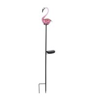 Peaktop Outdoor Solar Flamingo Garden Metal Stake, Pink