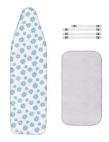Dalykate Replacement Ironing Board Cover and Pad with Elastic Edge and Scorch and Stain Resistant Thick Padding Ironing Board Covers 4 Fasteners and Protective Scorch Mesh Cloth