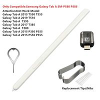 Galaxy P580 Stylus Touch S Pen Replacement for Samsung Galaxy Tab A 10.1 2016 SM-P580 P580 P585 with OTG - C Type Adapter & Tips/Nibs+Eject Pin (White)