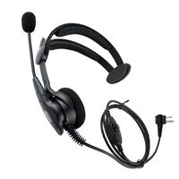 Coodio Over-the-Head Earpiece Headset [Swivel Boom Microphone] [Noise Cancelling] For 2 Pin Motorola, Hytera 2 Way Radio Walkie Talkie