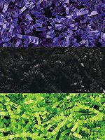 Assorted 3 Colors Halloween Crinkle Paper Shred for Packaging Gift Box/Party Decor 6-Ounce Bag Bulk Buy !! Choose Color Set (Purple, Black, Lime)