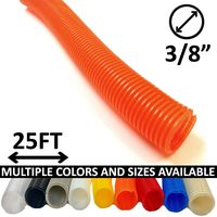 Electriduct 3/8" Split Wire Loom Tubing Polyethylene Flexible Conduit (0.375 Inch ID) - Orange - 25 Feet