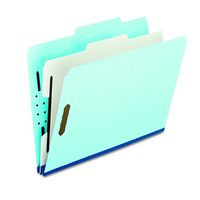 Pendaflex Pressboard Classification Folders with Dividers, 1 Divider, Letter size, Blue, 10 Per Box (9200 2/5RC-P1)