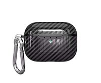 MEIQING Airpods Pro Case with Keychain Ultra Slim Waterproof Shockproof Carbon Fiber Texture Protective Cover for Airpods Pro / 3 Generation Charging Accessories (Black)