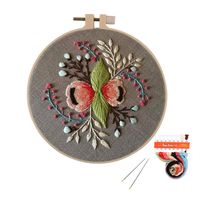 Louise Maelys Embroidery Starter Kit Full Range of Stamped Cross Stitch Kits for Beginner Including Embroidery Cloth with Pattern, Embroidery Hoop, Color Threads, Tools Kit