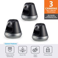 Samsung SNH-V6410PN SmartCam Pan/Tilt Full HD 1080p Wi-Fi IP Camera Bundle Triple Pack