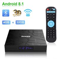 Sawpy T9 Android tv Box 8.1 4GB RAM DDR3 + 32GB ROM RK3328 Quadcore cortex-A53 4K 2.4GHz WiFi Bluetooth 4.1 Smart TV Box