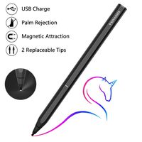 RENAISSER Stylus for Surface Pro/Go, Magnetic Attachment Active Stylus, Tilt, 4096 Pressure High Sensitivity Digital Pen, Stylus Pen with 2 Replaceable Tips for Surface Pro/GO/Book, Raphael 520, Black