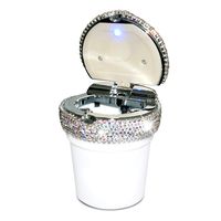 eing Car Ashtray Portable Bling Cigarette Smokeless Cylinder Cup Holder with Blue LED Light Indicator,Car Accessories for Women,Ideal for Car,Home and Office,White