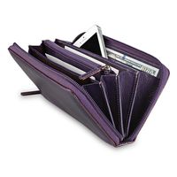 Levenger Accordion Wallet W/Walletini Pen - Grape