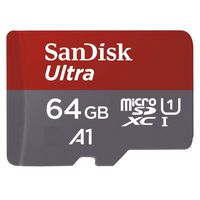 SanDisk Ultra 64GB microSDXC UHS-I card with Adapter -  100MB/s U1 A1 - SDSQUAR-064G-GN6MA (Renewed)