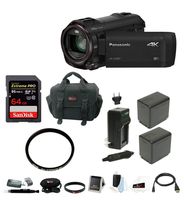 Panasonic HC-VX981K 4K Ultra HD Camcorder with 64GB Memory Card & Focus Accessory Bundle