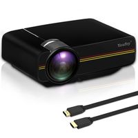 yaufey 2000 Lumens Mini Projector Home Cinema Projector Portable Projector Support PC Laptop Smartphone Xbox Portable for Home Cinema Entertainment and Games, for Your Family