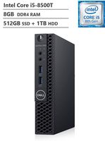 2019 Dell OptiPlex Premium 3060 MFF Business Desktop, Intel Core i5-8500T Six-Core Processor up to 3.50GHz, 8GB DDR4 RAM, 512GB SSD+1TB HDD, HDMI, DisplayPort,Windows 10 Pro