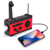 Baiwka Emergency Solar Hand Crank Radio, AM/FM/NOAA Weather Radio with LED Flashlight, 2000 mAh Power Bank, SOS Alarm, Reading Lamp for Household Emergency, Tornadoe, Hurricane, Storm (Green)