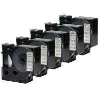 5PK D1 Cartridge Replace 45812 Black on Silver Label Cassette 19mm(3/4") Compatible for LabelManager 350D 400 500TS