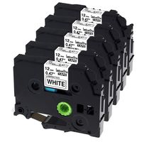 Labelife Replace P Touch TZe Tape 12mm 0.47 Inch White Tape TZe-231 TZ231 Compatible with Brother P Touch Label Maker PT-D200 PT-D210 PT-D400 PT-D600, Standard Laminated, 26.2 Feet (8m), 5-Pack