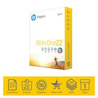 HP All-In-One 22lb Printer Paper, 8.5 x 11 , 1 Ream, 500 Sheets, Made in USA From Forest Stewardship Council (FSC) Certified Resources, 96 Bright, Acid Free, Engineered for HP Compatibility, 207010R