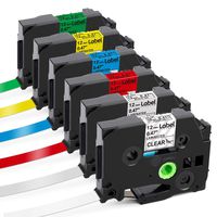 Label KINGDOM Replace Ptouch TZe Tapes 12mm 0.47 Inch Laminated TZe231 TZe131 TZe431 TZe531 TZe631 TZe731 Compatible with Brother P-Touch Label Maker PTH110 PTD210 D400 D600, 8m 26.2 Feet, 6 Pack