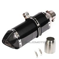 KAJIMOTOR Universal 1.5-2" Inlet Slip On Exhaust Muffler With Removable DB Killer For Street Bike Motorcycle Scooter Carbon Color