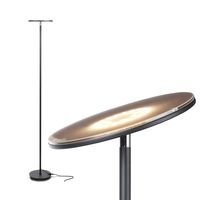 Brightech Sky Flux - The Very Bright LED Torchiere Floor Lamp, for Your Living Room & Office - Halogen Lamp Alternative with 3 Light Options Incl. Daylight - Dimmable Modern Uplight - Black