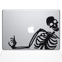 The Decal Guru 2078-MAC-13A-BLA No You Didn't Skeleton Decal Vinyl Sticker, Black, 13" MacBook Air