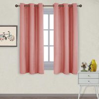 NICETOWN Triple Weave Microfiber Home Thermal Insulated Solid Ring Top Blackout Curtains/Drapes for Bedroom(Coral, Set of 2, 42 x 63 Inch)