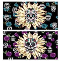 Decorative Matches, (Set of 3 Match Boxes) Long Wooden Matches,Strike Strip on Side of Box- Colored Match Tips- Candle and Fireplace Wooden Matches 4.375" x 2.35" x .75" (Daisy Skull)