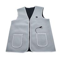 Fine Electric Heated Vest, USB Rechargeable Heating Clothes Vest, Men & Women Washable Size Adjustable Body Warmer Gilet for Outdoor Skiing, Hiking, Hunting, Motorcycle, Camping (Gray, XL)