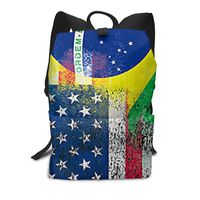 YOUNG H0ME Brazilian American Flag Backpck, Big Capacity Carry On Bag Travel Hiking & Camping Rucksack, Casual College School Daypack Gym Outdoor Hiking Bag Laptop Backpack Daypack