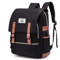 Lmeison Vintage Laptop Backpack for Women Men, School College Bookbag with USB Charging Port Business Laptop Bag Fits 15 inch Notebook, Black