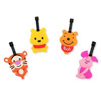 Finex Set of 4 - Winnie The Pooh and Friends Tigger Piglet Travel Luggage Tags Bag Tag with Adjustable Strap